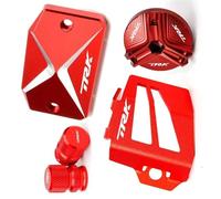 SOYTZBMK Reservoir Protector For Benelli TRK 702 X TRK702 TRK702X 2022 2023 Motorcycle Front Brake Fluid Reservoir Guard Protector Oil Filler Cap Tire Valve(Black- Silver)