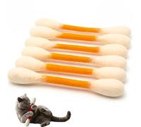 SOYUZERISH Giant Q Tip Cat Toy,6pcs Cotton Swabs Qtip Cat Toy With Catnip,Kitten Chew Toys Teething Sticks,Interactive Felt Kitty Kicker Play Lover Gift Accessories (Orange)