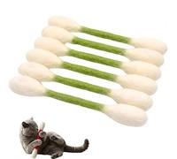 SOYUZERISH Giant Q Tip Cat Toy,6pcs Cotton Swabs Qtip Cat Toy With Catnip,Kitten Chew Toys Teething Sticks,Interactive Felt Kitty Kicker Play Lover Gift Accessories (Green)