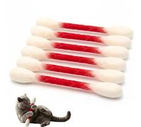 SOYUZERISH Giant Q Tip Cat Toy,6pcs Cotton Swabs Qtip Cat Toy With Catnip,Kitten Chew Toys Teething Sticks,Interactive Felt Kitty Kicker Play Lover Gift Accessories (Red)