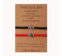 Soyzvteo 2Pcs Evil Eye String Bracelets Handmade Braided Red Strand Bracelet Protection Lucky Amulet Jewelry for Women Men, Middle, Cotton, no gemstone