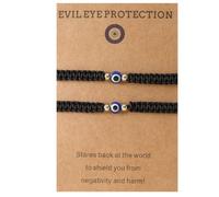 Soyzvteo 2Pcs Evil Eye String Bracelets Handmade Braided Red Strand Bracelet Protection Lucky Amulet Jewelry for Women Men, Middle, Cotton, no gemstone
