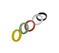 Soyzvteo 5 Piece Gemstone Ring Set, Multicolor Natural Green Jade Gemstone Eternity Stackable Ring, Carnelian Crystal Rings, 6mm Width, Colorful Crystal Rings for Size 6.5-7, Jadeite Jade