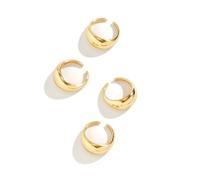 Soyzvteo Chunky Stackable Rings Set Adjustable Chunky Gold Rings Open Stacking Knuckle Ring Open Bold Thick Rings Minimalist Simple Rings for Women Girls, Metal, No Gemstone