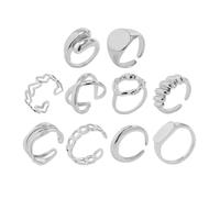 Soyzvteo Chunky Stackable Rings Set Adjustable Chunky Gold Rings Open Stacking Knuckle Ring Open Bold Thick Rings Minimalist Simple Rings for Women Girls, Metal, No Gemstone