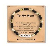 Soyzvteo Mothers Bracelets MAMA Beaded Stretch Bracelet Adjustable Colorful Beads Bracelet for Mom, Middle, Resin, no gemstone