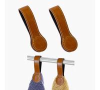 Sozize Leather Magnetic Kitchen and Bathroom Towel Clips for Oven Handle, Towel Rods or Racks (2, Light Brown)