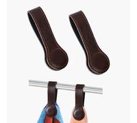 Sozize Leather Towel Clips - Magnetic Kitchen and Bathroom Accessory (2, Dark Brown)