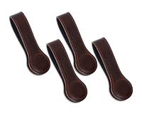 Sozize Leather Towel Clips - Magnetic Kitchen and Bathroom Accessory (4, Dark Brown)