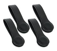 Sozize Leather Towel Clips Magnetic Kitchen Towel Clips for Oven Handle Bath Hand Towel Clips for Towel Rods or Racks, Kitchen and Bathroom Accessory (4pcs, Black)