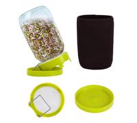 Sozize Sprouting Kit Sprouts Growing Kit 34oz Wide Mouth Seed Sprouting Jar Germination Kit 304 Stainless Screen Lid and Stand Blackout Sleeve Tray for Growing Bean Alfalfa Sprout Seeds