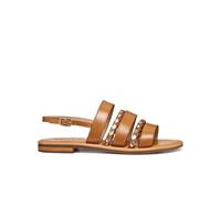 Sozy Flat Leather Sandals camel