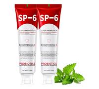 SP-6 Probiotic Toothpaste 140g- Ultra Whitening Toothpaste - Contains 6 Probiotic Bacteria, Protects Enamel, Fluoride Free, Fresh Breath (2pc)