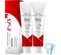 SP-8 Probiotic Toothpaste, 2 Pieces Whitening Toothpaste for Teeth Care, Natural Ultra Whitening Toothpastes, Probiotic Toothpastes Care for Breath for All Teeth Types