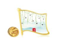sp begins twenty four solar term Golden Metal Flag Lapel Pin Badge