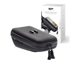 SP Connect Waterproof Bicycle Bag - Handlebar or Stem Cap Mount Bike Pouch Case Set - Dual Zip Storage for Mobile Phone, Power Bank, Accessories, Tools - LED Light Attachment - Cycling Accessories