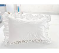 SP COTTON 100% Egyptian Cotton Ruffle Pillow Shams 20" x 30" Set of 2 with Zipper Closure Decorative Ruffle Pillow Cases, Color - White Solid