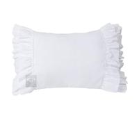 SP COTTON Double Layer 100% Egyptian Cotton Ruffle Pillow Shams 20" x 26" Set of 2 with Zipper Closure Decorative Ruffle Pillow Cases, Color - White Solid