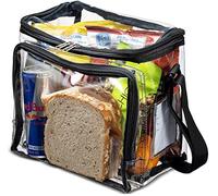 SP HOME GOODS Stadium Approved Clear Tote Bag with Adjustable Strap, Front Storage Compartment, and Mesh Pockets - See Through Zippered Clear lunch Bags for Work, School, Concerts