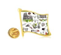 sp italy graffiti Golden Metal Flag Lapel Pin Badge