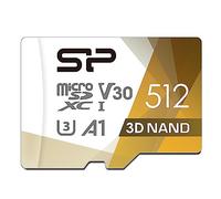 SP Silicon Power 512GB Micro SD Card U3 SDXC microsdxc High Speed MicroSD Memory Card with Adapter for Nintendo-Switch, DJI Pocket 2 and Drone