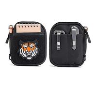 SP1 EDC Pouch, Pocket Organizer, Mighty Pouch for Men, EDC Bags with Patches Area, Small Tool Pouch with D-Ring, Elastic Organizers Utility Pouch for Multitools, Nylon Compact Organizer (Black)