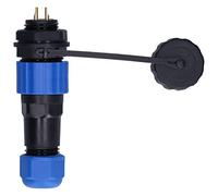 SP16 Aviation Plug Socket 2 Pin Connector M16 x 1.5mm Thread Rear Nut 380V 10A IP68 Rated Pure Copper Gold Plated Solid Pins PA66 PA6 Shell for Communication Equipment and Program (2 Core)