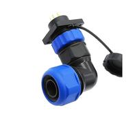 SP20 corrugated pipe waterproof connector 2/3/4/5/6/7/9/10/12/14Pin IP68 socket angle connectors 90 degree elbow IDGTTLDF(6 pin)