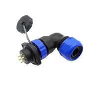 SP20 corrugated pipe waterproof connector 2 hole socket 2/3/4/5/6/7/9/12/14Pin IP68 angle connectors 90 degree elbow IDGTTLDF(9 pin)