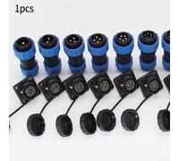 SP20 IP68 Waterproof and Socket Circular Connector 2-5 Pin, Square Panel Mount, Pure Copper Gold Plated, for Outdoor LED, Marine, Solar,(4PIN)