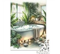Spa Bathroom1000 Pieces Premium Cardboard Cozy Bathtub Jigsaw Puzzle Multi Pack Adults Kids Party Game Creative Relaxation 38x26cm/1000pcs