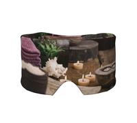 Spa Candles Print Sleep Eye and Ear Muffs Mask - Soft & Breathable, Ideal for Travel, Meditation, and Nighttime Use