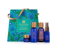 Spa Ceylon De-stress Discovery Set | Ayurvedic Spa Kit for Body | Travel Size Gift set | Frankincense | Body Cleanser 50ml, Body Lotion 50ml, Body Mist 20ml, Balm 8g | Organic | Gift Set