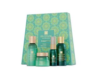 Spa Ceylon ForestVeda Calming Discovery Set - Wellness Spa Set, Pampering Trial Set, Relaxing Gift with Travel Size Body Lotion, Shower Gel, Body Cream & Pillow Mist, 4-Piece Set