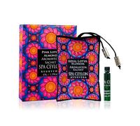 Spa Ceylon Pink Lotus Almond, Aromaveda Sachet, Exotic Aromatherapy Bag, Healing, Uplifting Aroma, Suitable for Pillows, Linen, Drawers, Wardrobes, Suitcases