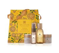 SPA CEYLON Virgin Coconut Discovery Set | Pampering Kit with Body Care Essentials | Body Cleanser 50ml, Body cream 30g, Scalp & Hair oil 20ml, Body Scrub 30g | Organic | Gift Set