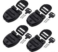 Spa Cover Latch Replacement Kit: 4-Pack Adjustable Locking Clips with Keys, Windproof Strap Buckle for Hot TUBs Covers, 304 Stainless Steel & Plastic, Black, Fits 1
