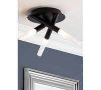 SPA Crux IP44 Bathroom Rated 3 Light Matt Black Ceiling Light Black