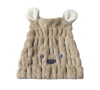 Spa Cute Shower Cap Microfiber Hair Turban Quickly Drying Towel Hats for Women Sauna Bathroom Accessories for Men, Women(Khaki)