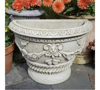 Spa Demi Planter Outdoor Stone Cast Semi Circle Pot