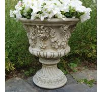 Spa Detailed Stone-Cast' Bacchus' Vase Pot