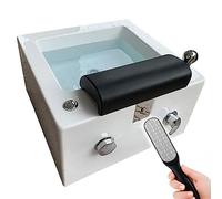 Spa Footbath with Massage Nail Salon Pedicure Bathtub - Acrylic Massage Footbath for Deep Foot Bath Spa, Square Footbath Salon Pedicure Chair Bowl with Foot Rest, Bath+Pedicure Tool