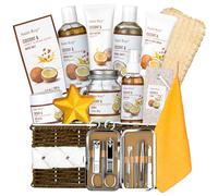 Spa Gift Basket Luxury Bath and Body Basket Set 17-Piece Coconut Honey Almond Christmas Gifts for Women Mom Her Large Luxury Home Spa Kit, Relaxing Self Care Pamper Gifts Birthday Bridal Shower Bath