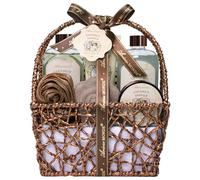 Spa Gift Baskets for Women Vanilla Coconut Bath Gift Set for Women, Luxury Relaxing Spa Kit with Bath Bombs, Body Lotion and Body Scrub, Gifts