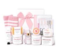 Spa Gifts for Women 13Pcs Mothers Day Gifts Happy Birthday Gift Baskets Christmas Relaxation Home SPA Kit Rose Bath Set Self Care Package Thank You Box for Mom Her Sister Teacher Friends Pink