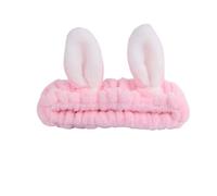Spa Headband Bow HairBand Women Facial Makeup Head Bands Soft Coral Fleece Headwraps For Shower Washing Face Hair Accessories(Pink)