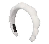 Spa Headband Cute Fashion Puffy Soft Padded Sponge Makeup Headband for Spa Wash Face Makeup Yoga (White)