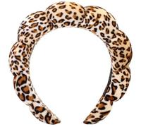 Spa Headbands Puffy Makeup Skincare Headbands for Washing Face or Facial, Terry Cloth Fabric Shower Hair Accessory for Makeup Removal Shower Skin Treatment(Leopard)