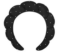 Spa Headbands Puffy Makeup Skincare Headbands for Washing Face or Facial, Terry Cloth Fabric Shower Hair Accessory for Makeup Removal Shower Skin Treatment(Black, Rhinestone)