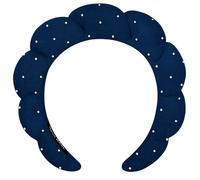 Spa Headbands Puffy Makeup Skincare Headbands for Washing Face or Facial, Terry Cloth Fabric Shower Hair Accessory for Makeup Removal Shower Skin Treatment(Navy Blue, Rhinestone)